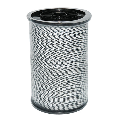 Fekete-fehér drót 4mm 3x0.2mm SS, 500m elektromos kerítés, ellenállás 9 Ohm Bourget