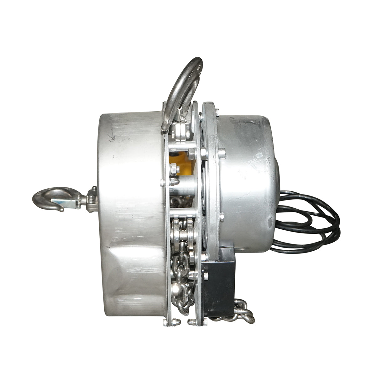 Rozsdamentes acél elektromos emelő 380V, 500W, 3m-es lánccal, maximális teherbírás 1000 kg, biztonsági horog Breckner Germany
