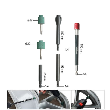 Breckner Germany szelepfészek- és tubeless felni tisztító marókészlet, 6 részes