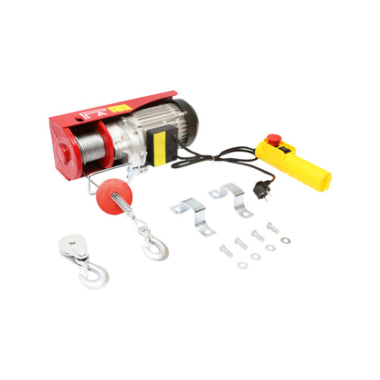 Elektromos emelő 220V/50Hz 850W, maximális teherbírás 200/400Kg, emelési sebesség 5-10m/min, emelési magasság 6-12m, IP40 védelem