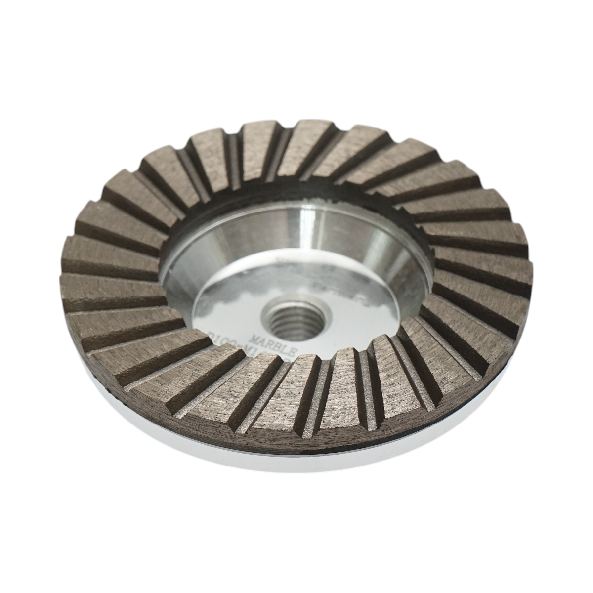 100mm turbó szegmentált gyémánttárcsa 100mm, M14 menet, alumínium durva márványcsiszoláshoz Breckner Germany