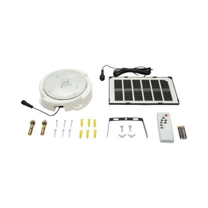 Napelemes LED mennyezeti lámpa 50W, 6500K 3W-os napelem panellel, 1800mAh akkumulátor, mozgásérzékelő és távirányító IP65 Breckner Germany