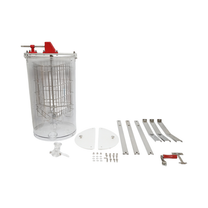 Kézi méhészeti centrifuga, pörgetőgép, átlátszó mézkiemelő 3 kerettel
