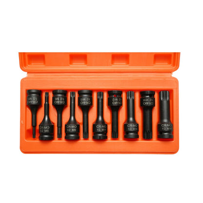 Breckner Germany spline XZN M5-M18 csőkulcs készlet, 1/2 inch négyzet Cr-Mo 10 darab