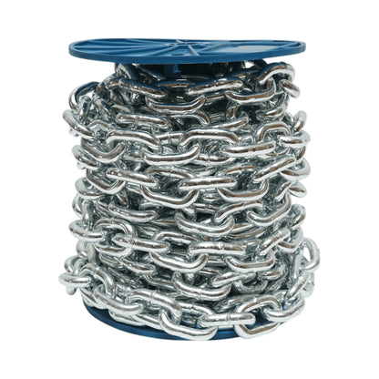 Galvanizált lánc 10x28.5x33.5mm DIN766 10m/tekercs műanyag dob