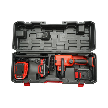 Mini elektromos láncfűrész 800W 2 db 21V, 4Ah Li-ion akkumulátorral, Brushless, 12 inch (300mm) lánc, 260mm vágási kapacitás, LED digitális kijelző Breckner Germany