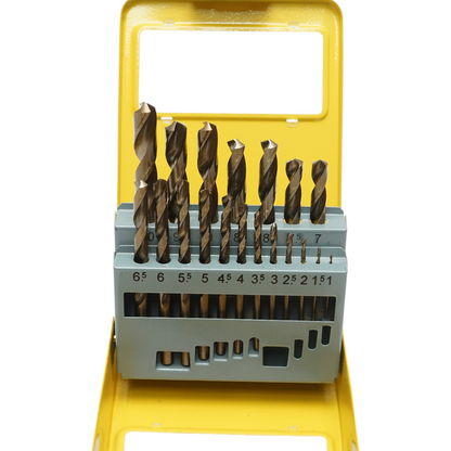 19 darabos HSS 1-10mm-es csavarfúró készlet HSS 1-10mm-es hengeres szárral fémhez Crownman