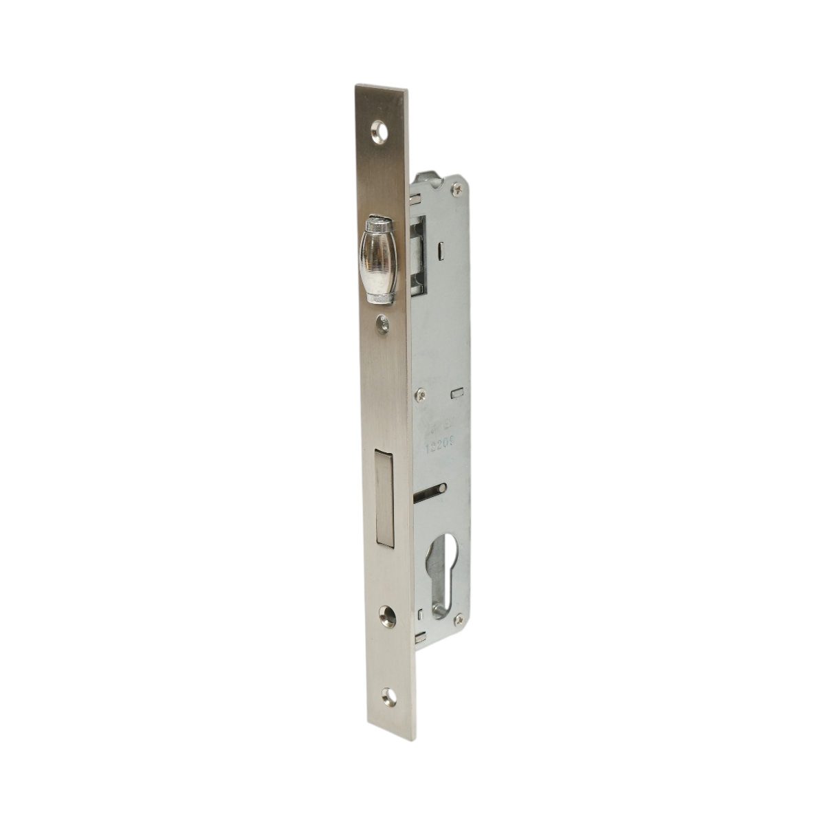 Beépített ajtózár görgővel 38x174mm, előlap 23x240mm, szatén nikkel, csavarok mellékelve