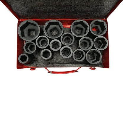 Breckner Germany 15 részes hosszú södrönycső kulcs készlet Ütődugókulcs készlet,  22-60mm, 1 inch négyzet Cr-Mo ütőkamiont