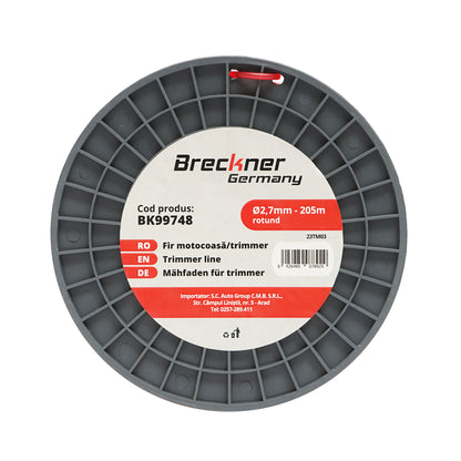 Fűkasza damil, kerek 2.7mmx205m Breckner Germany