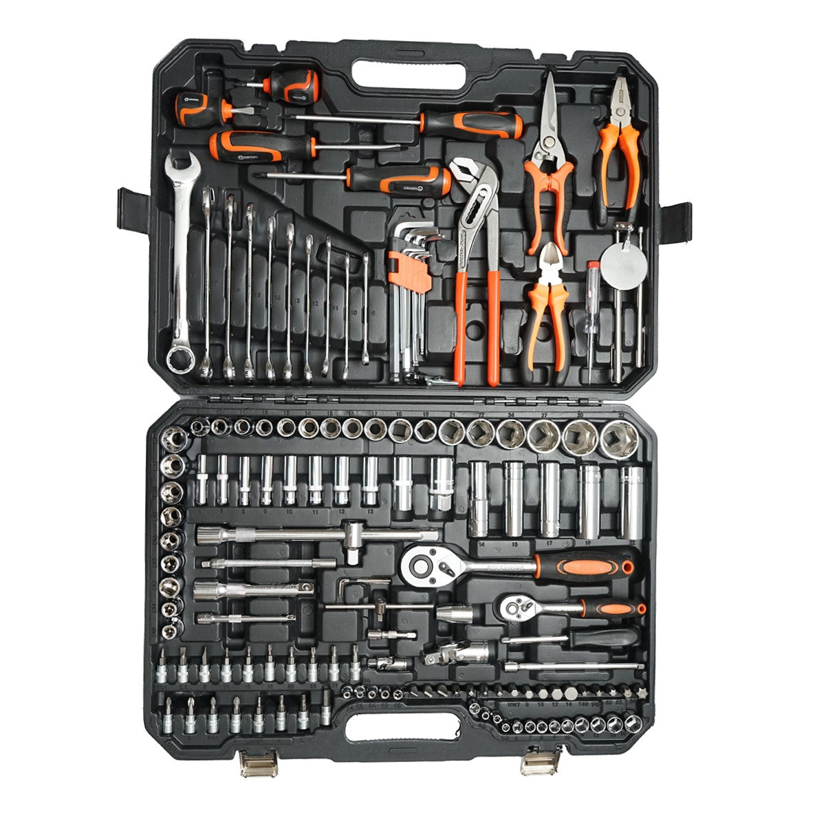 Hosszú csőkulcskészlet, rögzített csőkulcsok, bitek, bitek, csavarhúzók, csavarhúzók és szerszámok 142 db Breckner Germany