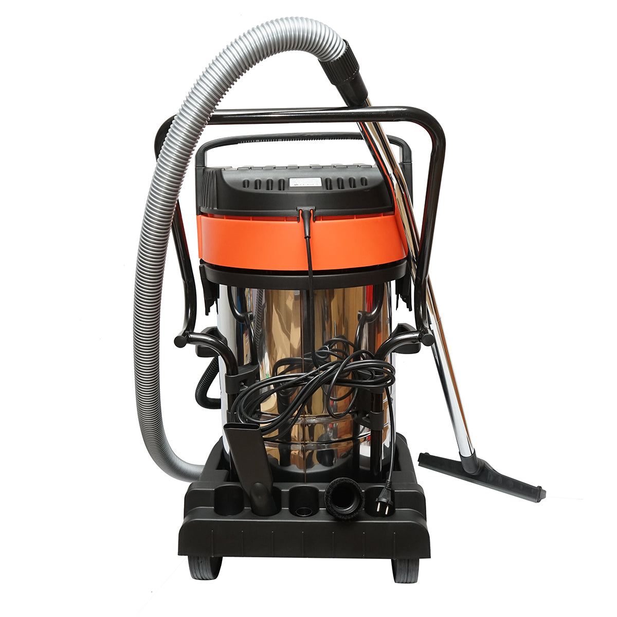 Professzionális ipari nedves/száraz porszívó 3000W, 220W, térfogat 70L rozsdamentes acél test Breckner Germany