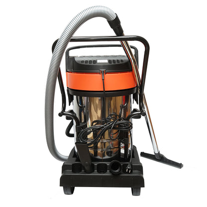 Professzionális ipari nedves/száraz porszívó 3000W, 220W, térfogat 70L rozsdamentes acél test Breckner Germany