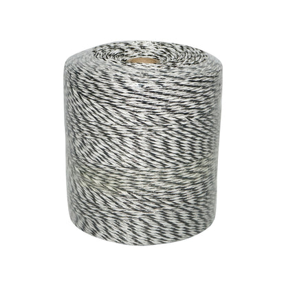 Fekete-fehér huzalszál 3mm 5x0.2mm rozsdamentes, 1x0.25 réz 0.4 Ohm/m, 500m elektromos kerítés Breckner Germany