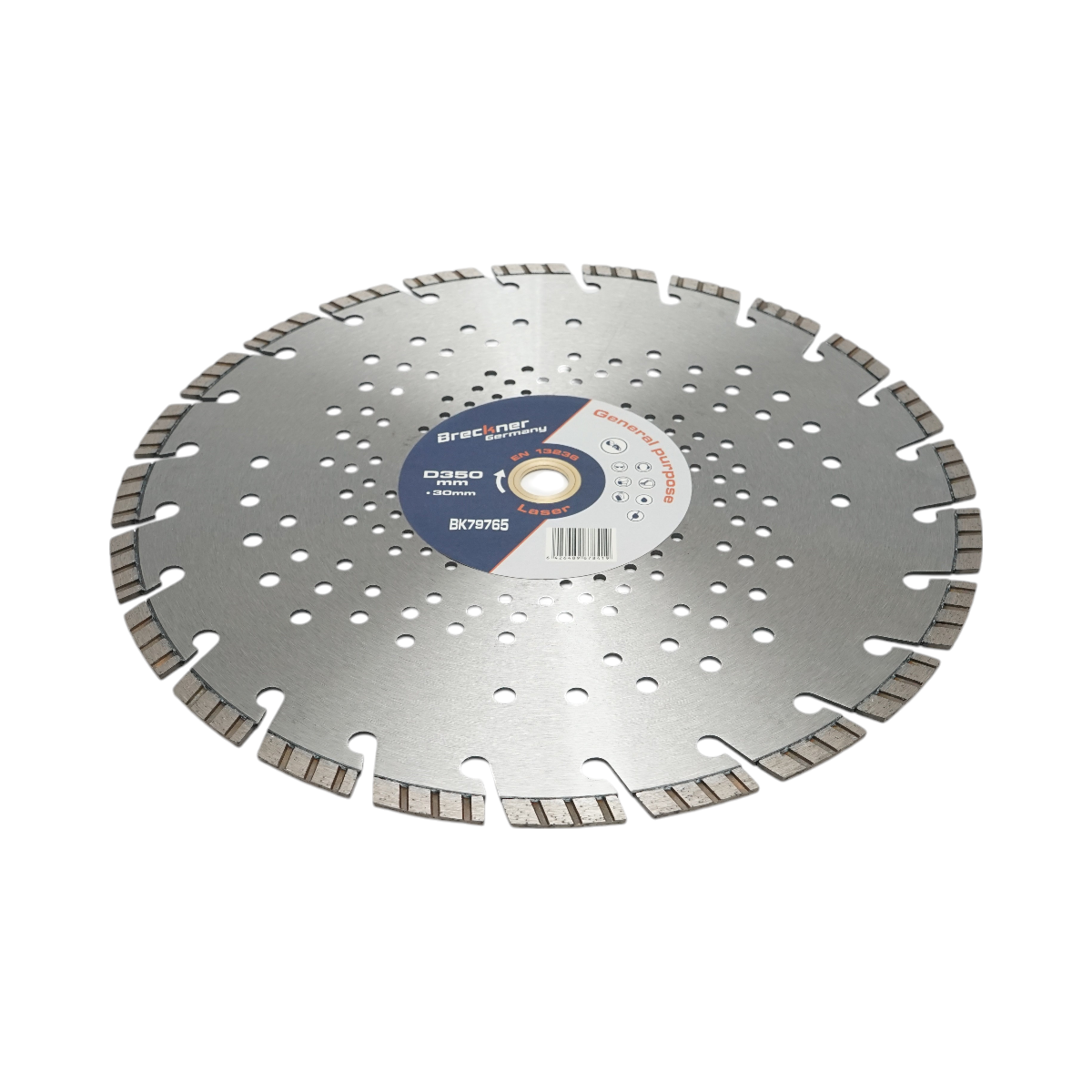 Gyémánttárcsa turbó szegmentált 350x30mm, szegmens 10mm vasbetonhoz, járdalapokhoz, betonblokkokhoz, kemény kőhöz Breckner Germany