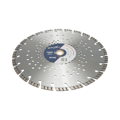 Gyémánttárcsa turbó szegmentált 350x30mm, szegmens 10mm vasbetonhoz, járdalapokhoz, betonblokkokhoz, kemény kőhöz Breckner Germany