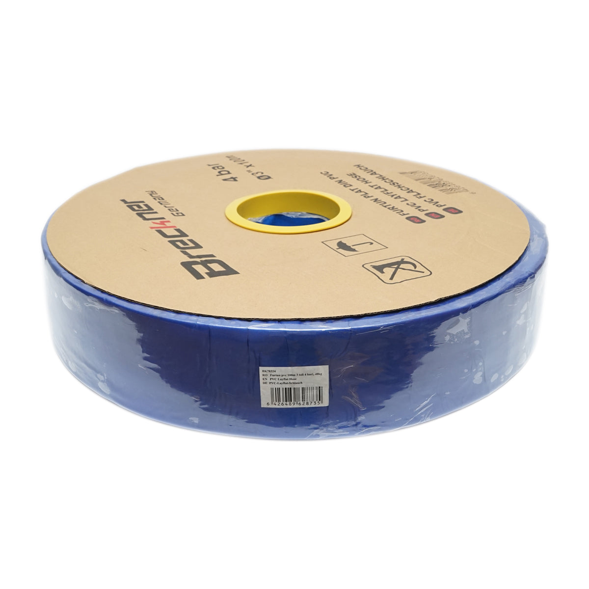 PVC lapos locsolótömlő 3 toll hosszúság 100m, PN4 Breckner Germany
