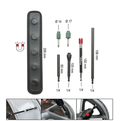 Breckner Germany szelepfészek-tisztító marókészlet tubeless autófelnikhez, 7 részes