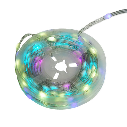 LED szalag napelemmel 5V, 5m, távirányító RGB+IC IP65 Breckner Germany