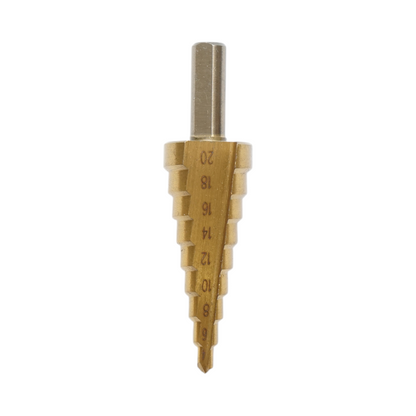 Kúpos fúrószár 9 fokozatban 4-20mm acél 4241 HSS fémhez, alumíniumhoz, fához, műanyaghoz, sárgarézhez
