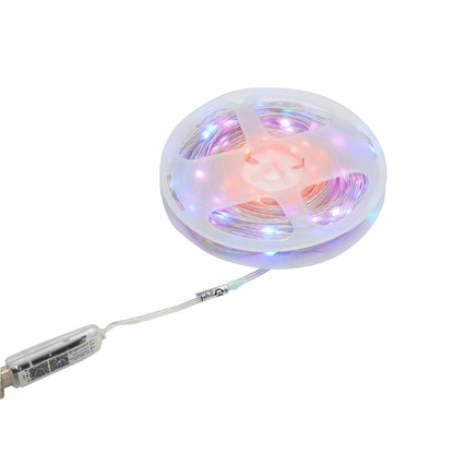 Dekoratív intelligens LED szalagfény 2W/m 5V távirányítóval, zenei vezérléssel, bluetooth, USB alkalmazással, 10m RGB+IC IP68 Breckner Germany