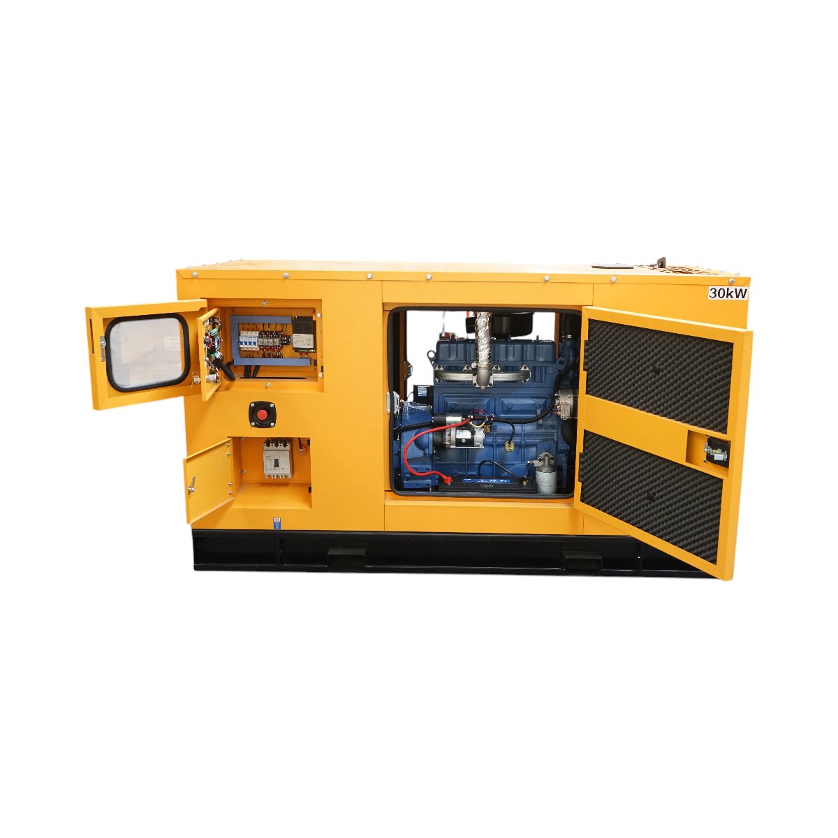 Háromfázisú hangszigetelt elektromos generátor 27.5KVA, 230/400V, Ricardo 30kW ZH4100D dízelmotor Breckner Germany