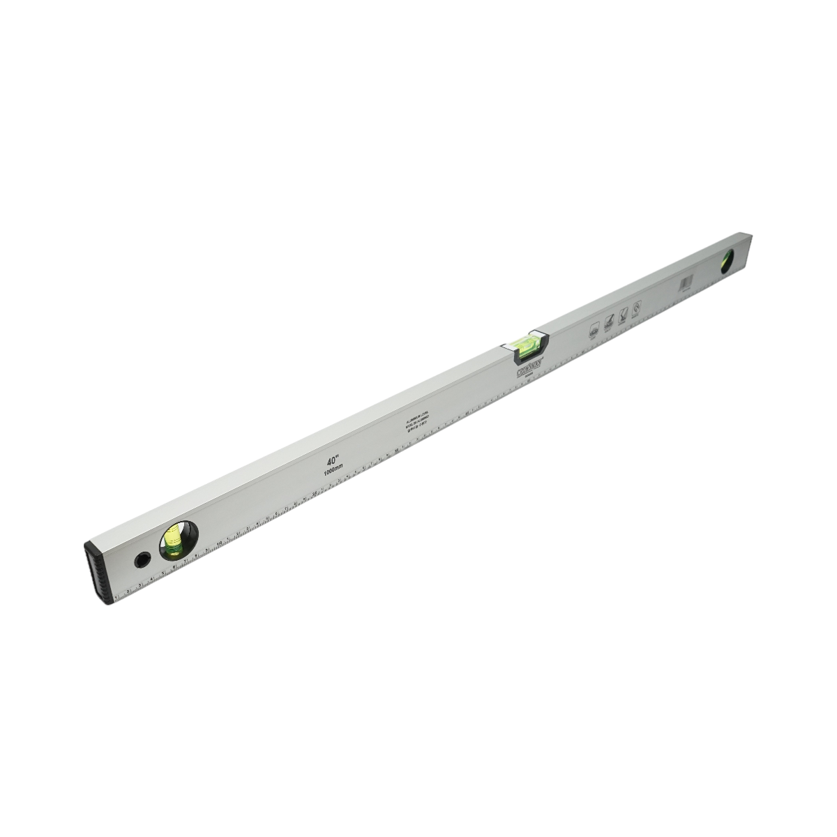 Mágneses alumínium vízmérték 1000mm, 3 vízmérték, 0-100cm-es vonalzó Crownman