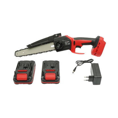 Mini elektromos fűrész 500W 2 db 21V, 1.5Ah Li-ion akkumulátorral, 8 inch (200mm) lánc, 190mm vágási kapacitás, 4600rpm fordulatszám Breckner Germany