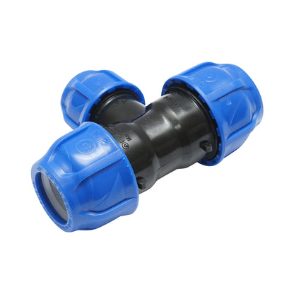 D32x25x32mm-es, PN16-os, öntözőrendszerekhez való tömörítő-csökkentő cső D32x25x32mm, PN16