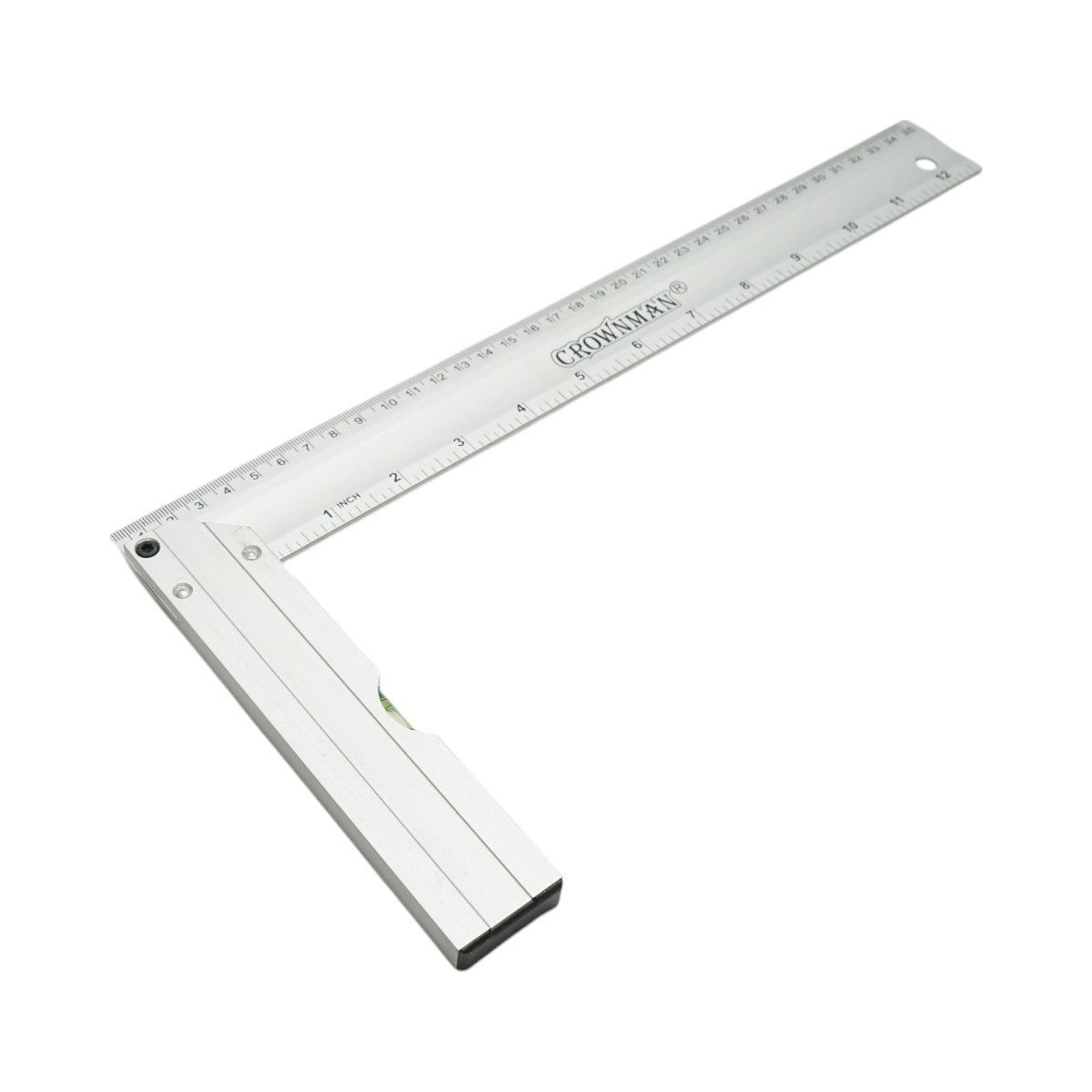 Echer professzionális szintező asztalos 350mm/14 inch, alumínium fogantyú, rozsdamentes acél vonalzó Crownman