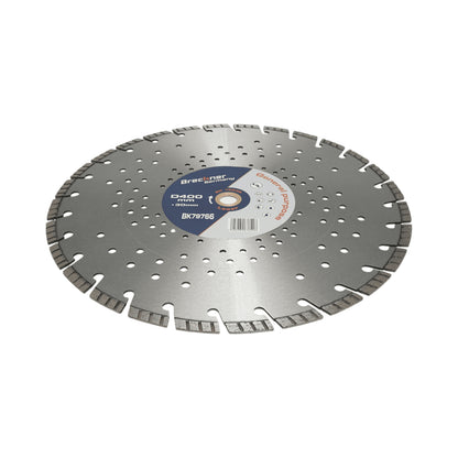 Turbó szegmentált gyémánttárcsa 400x30mm, szegmens 10mm vasbetonhoz, burkolókhoz, betonblokkokhoz, kemény kőhöz Breckner Germany