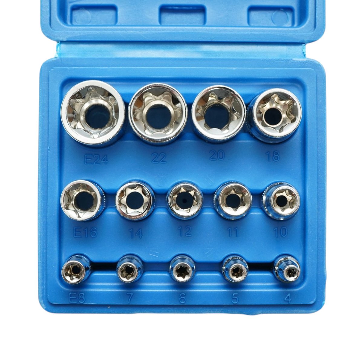 E-Torx E4-E24 Cr-V 14 részes tubularis kulcs készlet Breckner Germany