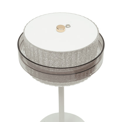 Fehér 3 W-os LED érintőképernyős asztali lámpa, 3,7 V/1800 mAh akkumulátor, USB 5 V/2 A újratölthető IP20