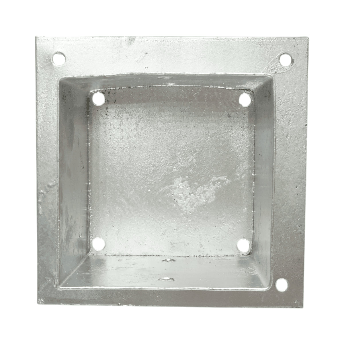 Négyszögletes tartóoszlop 141x141x150mm, 2mm vastag, horganyzott acélból