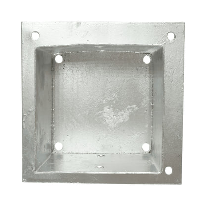 Négyszögletes tartóoszlop 141x141x150mm, 2mm vastag, horganyzott acélból