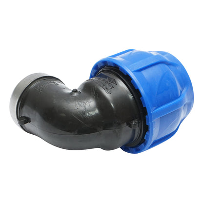 Összenyomó könyök anya belső menetes D32mmx3/4 max 16bar HDPE öntözőrendszerekhez