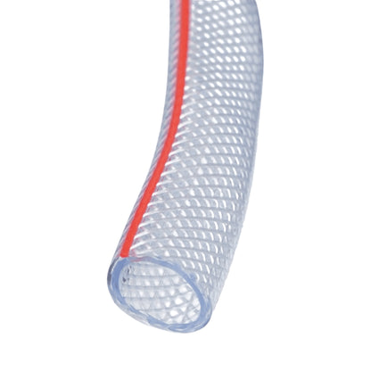 Átlátszó PVC kerti tömlő, slag, 1/2 inch (12mm), PN7 rúd, 12x16mm fonott textilbetéttel 50m/tekercs