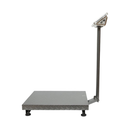 700kg-os elektronikus padlómérleg platformtípus 600x450mm összecsukható karral, LCD kijelző
