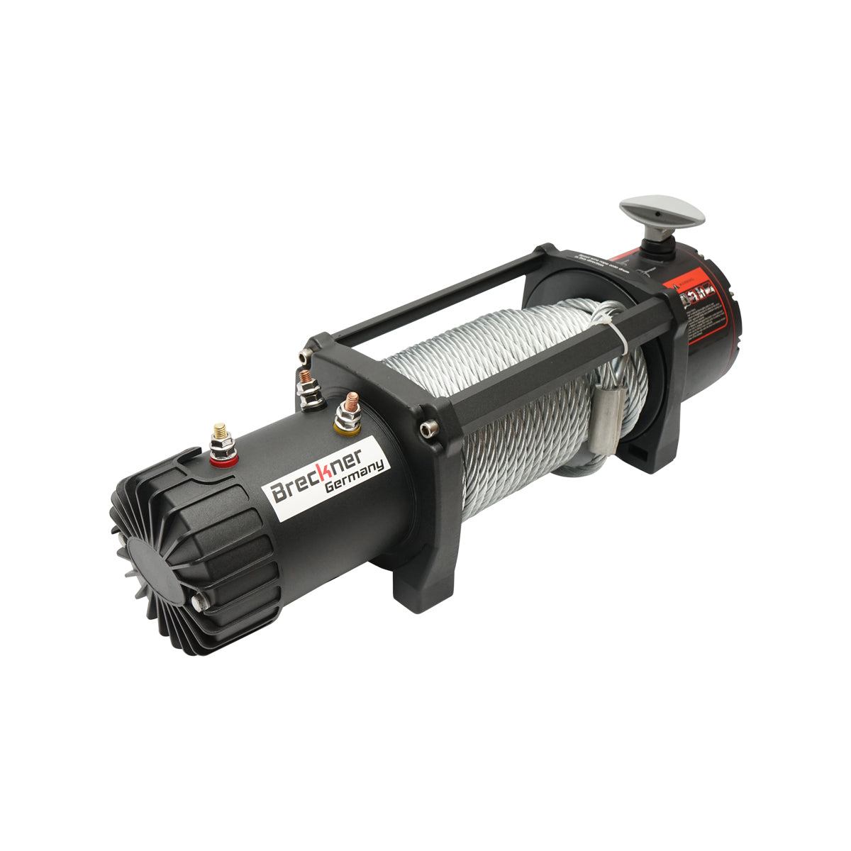 Elektromos csörlő távirányítóval 12V, 6.5hp, 6.1T (13500lbs) acél kábel 9x24m mágnesszelep 400A Breckner Germany