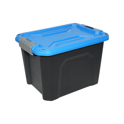 Doboz, nagy teherbírású tárolóláda 18L fedéllel, kék 385x295x260mm Breckner Germany