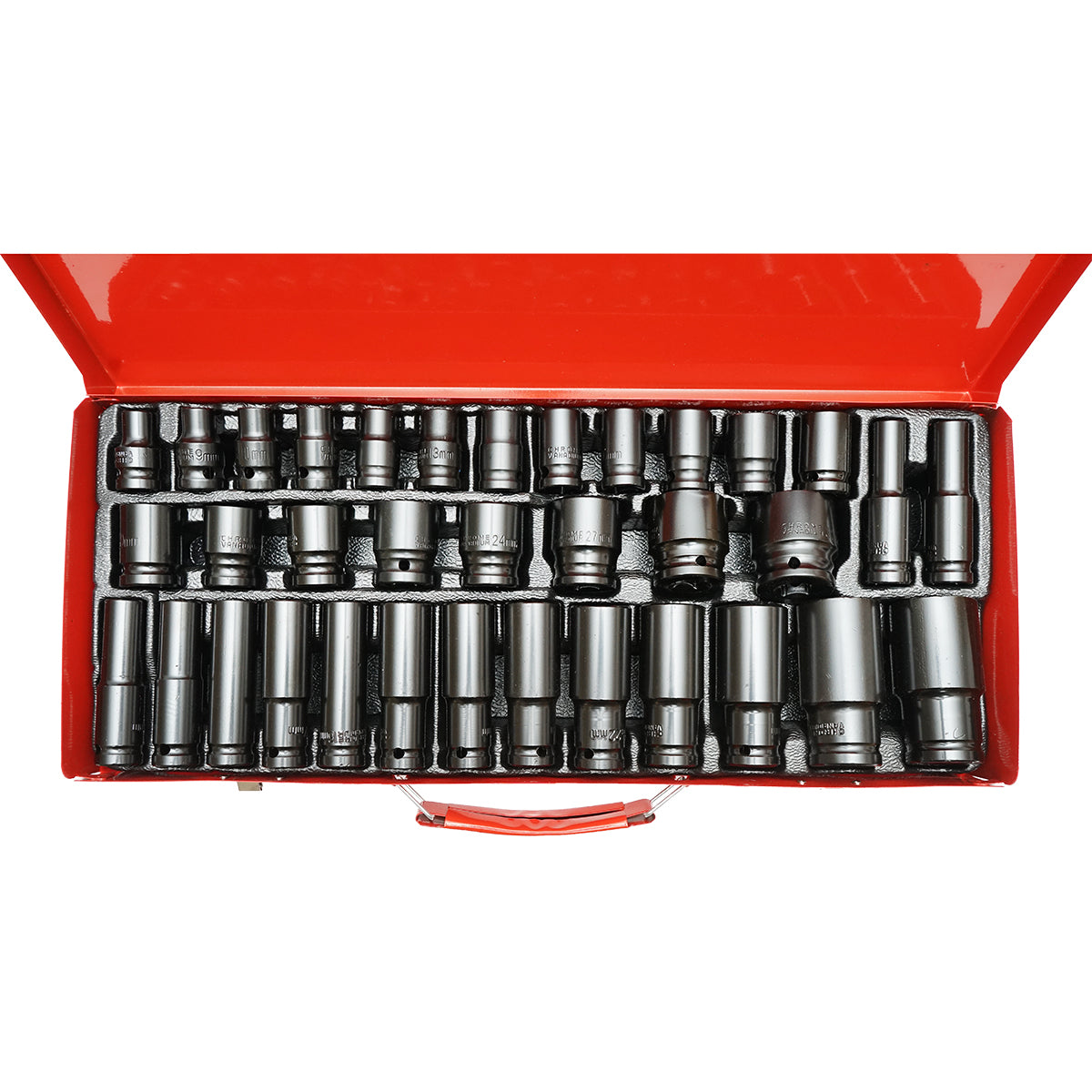 Rövid 8-32mm és hosszú 10-32mm csőkulcskészlet, négyzet 1/2 inch 35 darab Breckner Germany