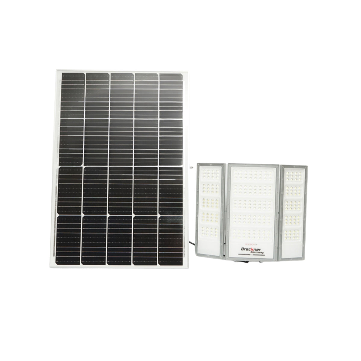LED lámpa 4500lm, 6500K napelemes panellel 70W, LiFePO4 3.2V/60Ah akkumulátor, mozgásérzékelő és távirányító IP66 Breckner Germany