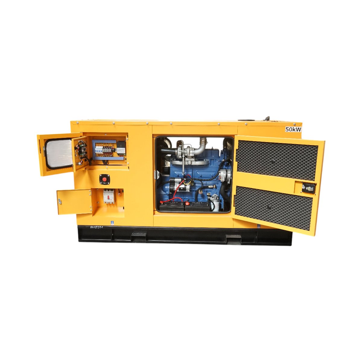 Háromfázisú hangszigetelt elektromos generátor 50KVA, 230/400V, Ricardo 56kW ZH4105ZD Breckner Germany dízelmotor