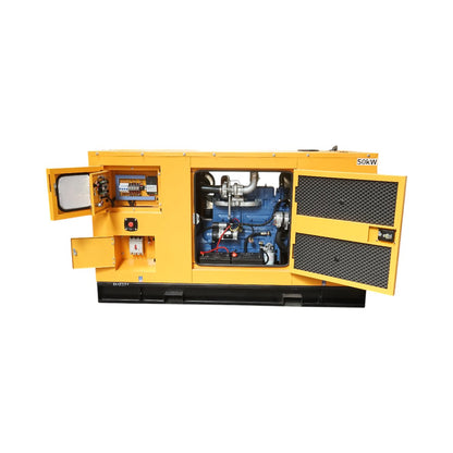 Háromfázisú hangszigetelt elektromos generátor 50KVA, 230/400V, Ricardo 56kW ZH4105ZD Breckner Germany dízelmotor