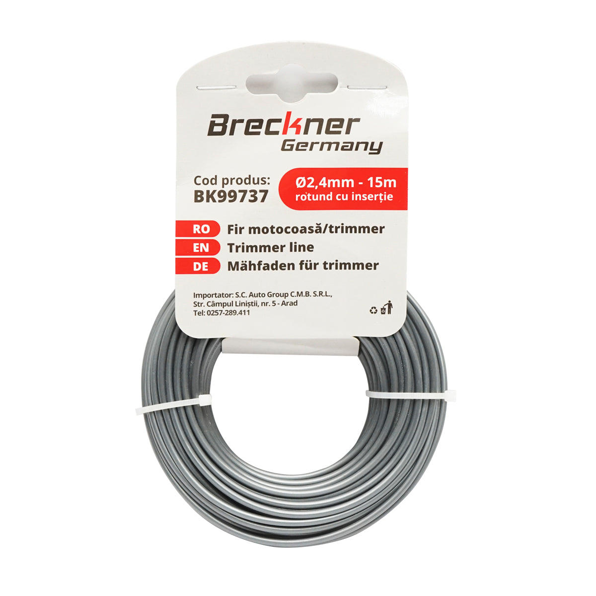 Fűkasza damil, kerek 2.4mmx15m Breckner Germany
