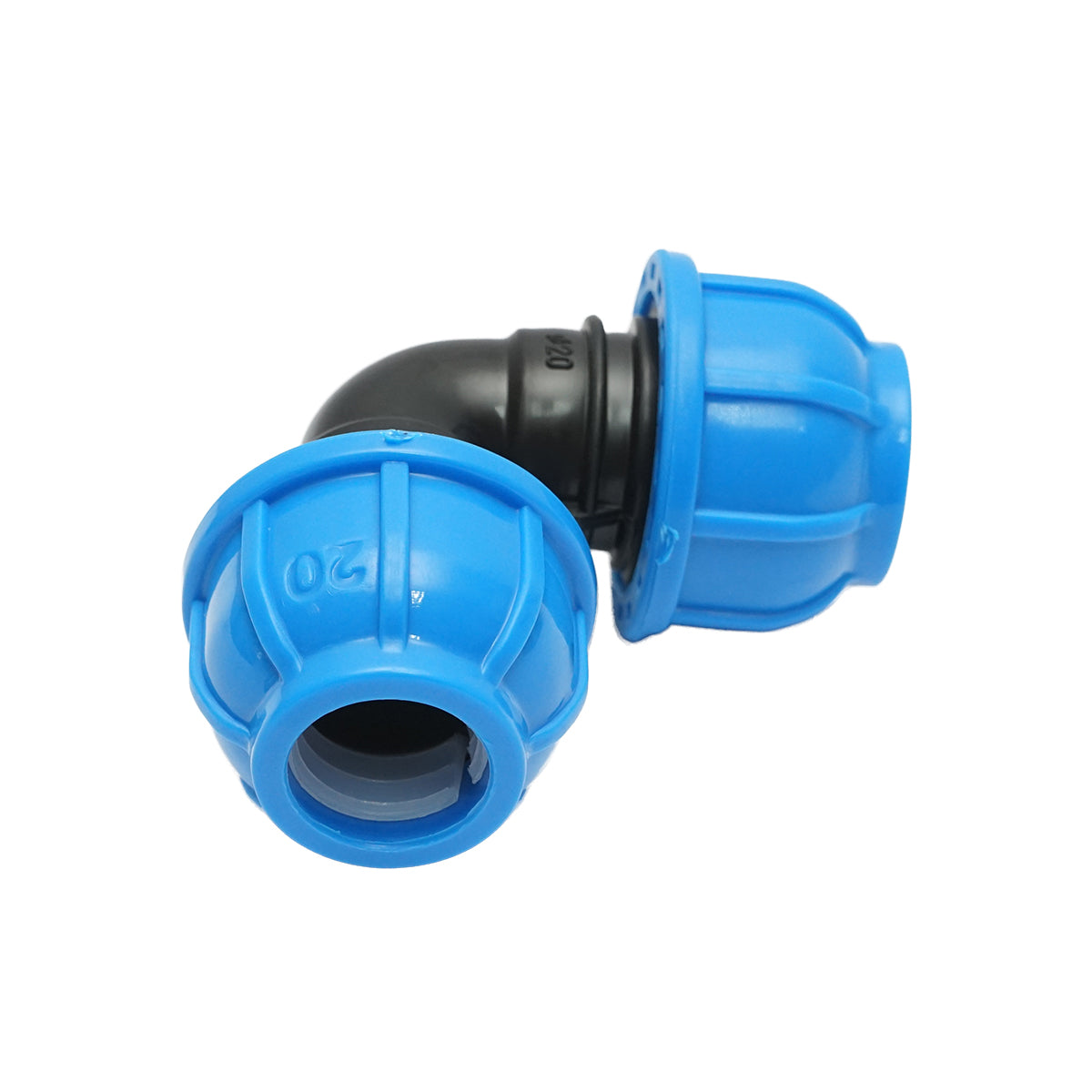D20x20mm PN16, öntözőrendszerekhez, tömörítő könyök D20x20mm, PN16