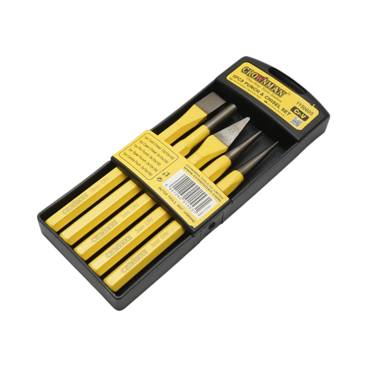 Crownman 5 darab Cr-V acél véső és 5 darab Cr-V acél véső és vésőkészlet