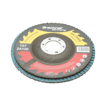 Cirkónium-dioxid csiszolókorong T27 ZA120, 125x22mm fém és rozsdamentes acél csiszolásához/polírozásához Breckner Germany