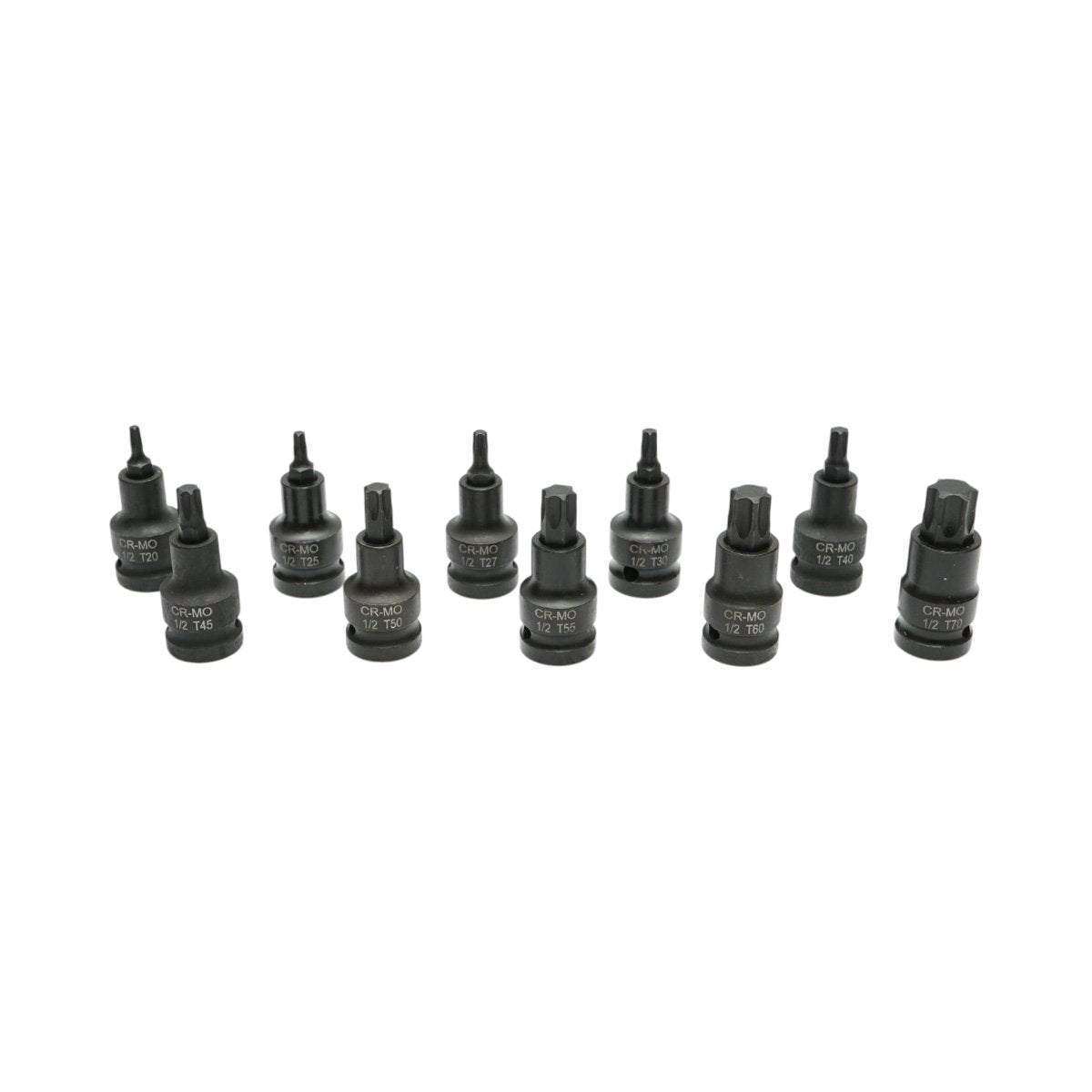 Breckner Germany 10 részes ütvecsavarozó bitkészlet Torx bitekkel, T20–T70, 1/2”, Cr-Mo