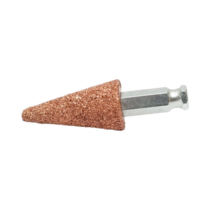 Csiszolókő polírozó abrazív kúpos 25x50mm, szemcseméret K36, hatszögletű szár 3/8 inch